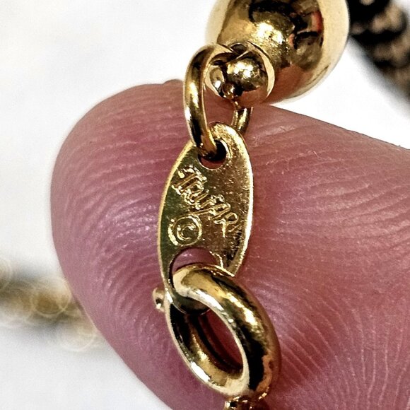 VTG 70s Trifari Twisted Gold Chain Necklace Black Gold 24" Gothic Dark Fairy - Picture 5 of 9